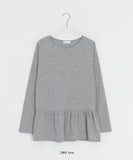 Yunori Layered Side Shirring Frill Long Sleeve Tee