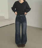 Heat Brushed Classic Banding Span Basic Denim Pants