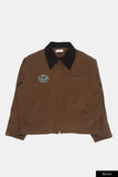 Engineered patch collar work jacket