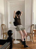 Ser V-neck Slim Ribbed Short Sleeve T-shirt