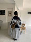 Ichimo banding brushed fleece cargo long skirt