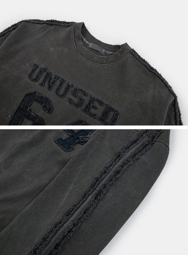 【Raucohouse】Patch track pigment dyeing sweatshirt Raucohouse(ラウコハウス) - パッチトラックピグメント