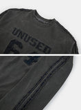 Patch track pigment dyeing sweatshirt