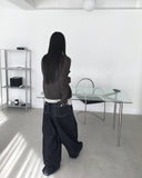 Siemen Ribbed High-Neck Pocket Two-Way Knit Zip-Up