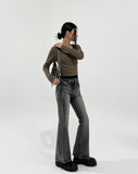 Pale brush bootcut denim pants