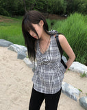 Sov Check Halter Blouse