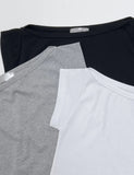 Boat Neck Rib Cap Sleeve T-shirt