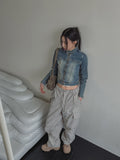 chade span biker denim jacket