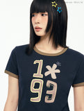W 1993 Flower Baby Ringer T-shirt