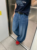 Ain Semi-Balloon Fit Wide Denim Pants
