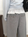 Hoan Lace Sleeveless Shirring Hood Zip-Up
