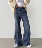 Loose Wide Bootcut Fit Banding Span Denim Pants