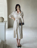 Mazel Collar Shirt Wrap One Piece