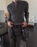 Kud Muscle Half Zip-Up ribbed Knit