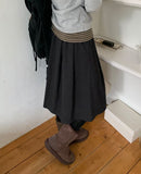 Hilton Peach Fuzz Pleated Banding Midi Skirt