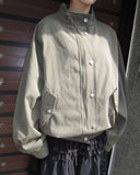 Bern Loose Fit Stud Cotton Bomber Jacket