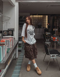 Toffee Wide Cargo Bermuda Pants