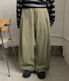 [unisex] Loose banding ribbed wide pants