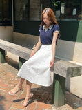 Cooly V Color Matching Collar Knit