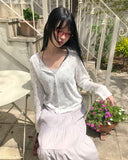 Nichu Flower Pattern Cardigan