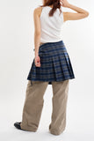 Tartan check frill wrap skirt