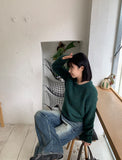 Cat mix color crop knit