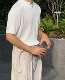Ribbed Span Henley Neck Knit