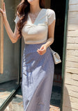 Herrit Seersucker Stripe Long Skirt