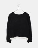 Meko Color Matching Layered Double Long Sleeve Knit Cardigan