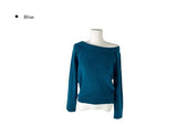 Luke One-Shoulder Boat Neck Loose Fit Knit