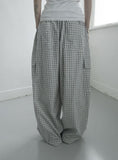 Utility Check Cargo Balloon Pants