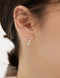 Essence Silver Moissanite Petite One Touch Earrings