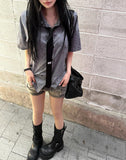 [ MADE / Tie Set ] Silk Stripe Classic Shirt Short Sleeve Version