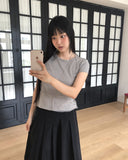Catin Dot See-through Halter Neck Layered Short Sleeve T-Shirt