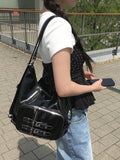 Kaon Two Belt Leather Big Shoulder Bag