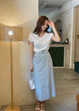 Gelad Pocket H-line Long Skirt