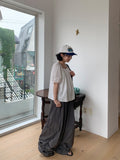 Kohyo Summer Embroidered Shirring Short Sleeve Blouse