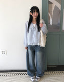Swan Washing Denim Pocket Wide Pants