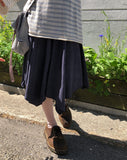 Badin Check Banding Midi Skirt