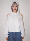 OPEN SHOULDER CUTTING HOODIE