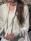 Trin Linen V-neck Raglan Loose Knit