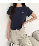 Pendant Crop Basic Short Sleeve T-Shirt