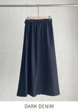 Scott Denim Pleated Banding Skirt [Belt set]