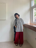 Jeans Pintuck Banding Balloon Wide Pants