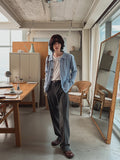 Elin semi wide slit slacks