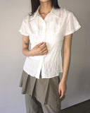 Pedi Stripe Embo Wrinkle Short Sleeve Shirt