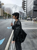 Raw Classic Leather Blazer Jacket