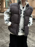 Snow Falling Design High-Neck Knit Zip-Up