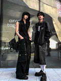 Pigment Sleeveless Line Hood Zip-up