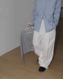 Mote cut key ring loop two-way wide cotton pants